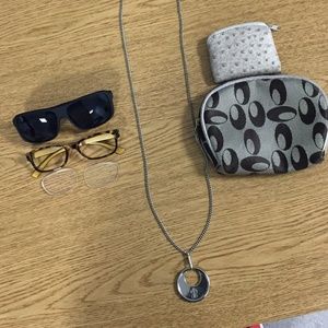 Tablet case Shades Women’s Designer Pouch CE Frames Necklace and Charm Silver